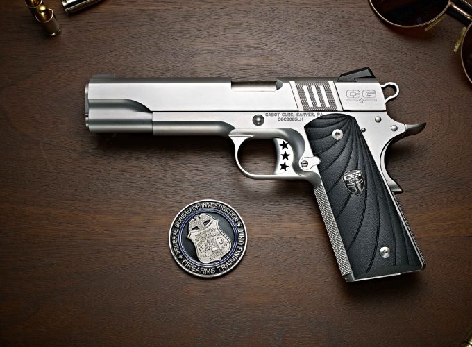 Wallpaper Cabot 1911, pistol, 6K, silver, Military 2340336